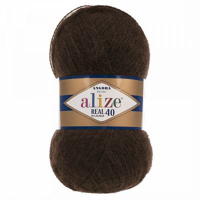 Пряжа для вязания Ализе Angora Real 40 (40% шерсть, 60% акрил) 100г/480м цв.201 коричневый