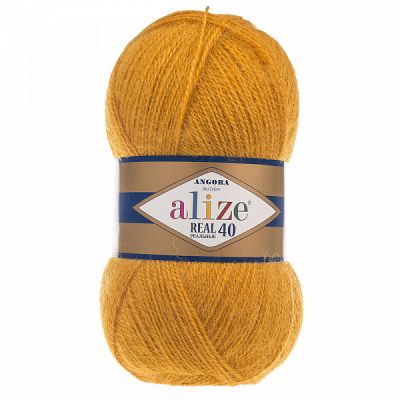Пряжа для вязания Ализе Angora Real 40 (40% шерсть, 60% акрил) 100г/480м цв.488 т.желтый