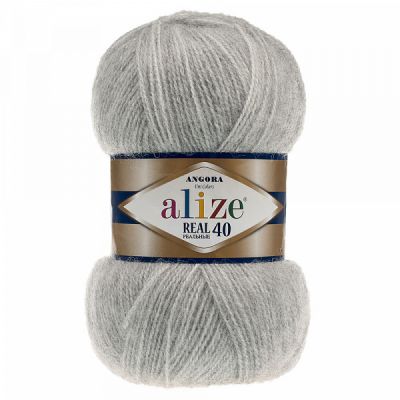 Пряжа для вязания Ализе Angora Real 40 (40% шерсть, 60% акрил) 100г/480м цв.614 серый меланж