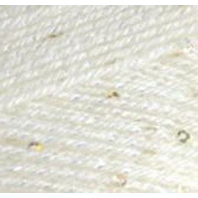 Пряжа для вязания Ализе Sal abiye (5% пайетки, 5% металлик, 10% полиэстер, 80% акрил) 100г/410м цв.062 молочный
