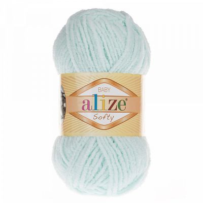 Пряжа для вязания Ализе Softy (100% микрополиэстер) 50г/115м цв.015 водяная зелень